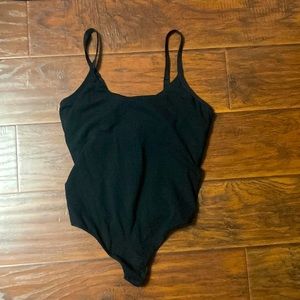 Black thong body suit with built in cups, Auden, LG